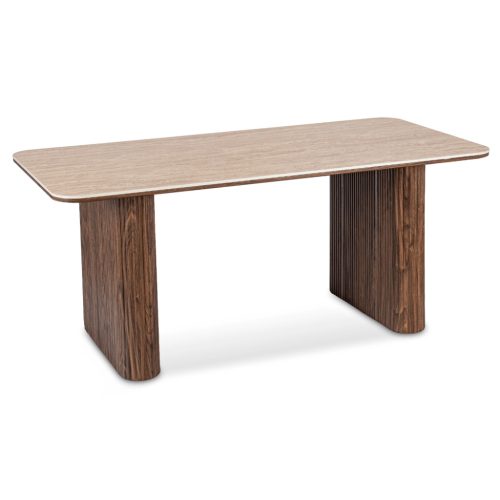 Téglalap alakú étkezőasztal 180 cm méretben, travertin/dió színben ARAMIS