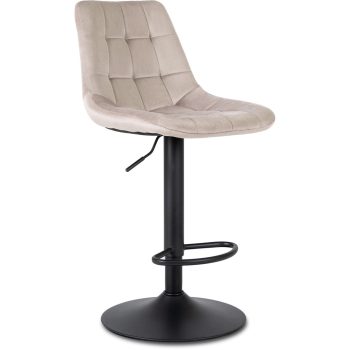 ARCOS Set of 2 Bar Stools Beige Velvet