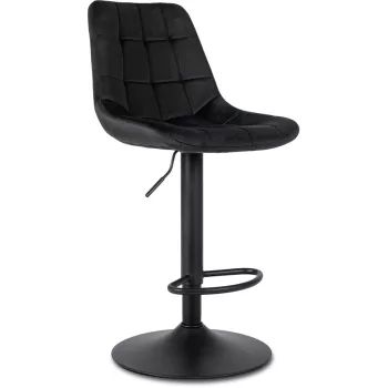 ARCOS Set of 2 Bar Stools Black Velvet