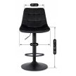 ARCOS 2 bárszék fekete bársony