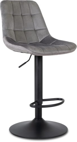 ARCOS Set of 2 Bar Stools Grey Velvet