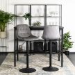 ARCOS Set of 2 Bar Stools Grey Velvet