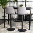 ARCOS Set of 2 Bar Stools Grey Velvet
