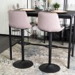 Set of 2 bar stools ARCOS pink velvet