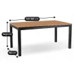 ARGOS kerti asztal 140-180 cm, tölgy-fekete