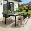 ARGOS kerti asztal 140-180 cm, sötétszürke tölgy-fekete