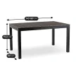 ARGOS kerti asztal 140-180 cm, sötétszürke tölgy-fekete