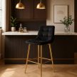 Bar stool ARIEL black velvet