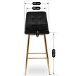 Bar stool ARIEL black velvet