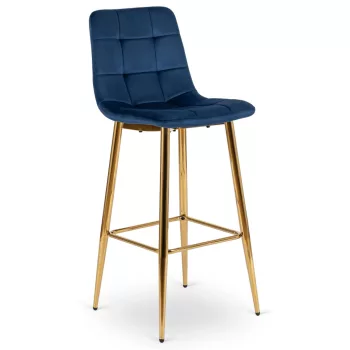 Bar stool ARIEL dark blue velvet