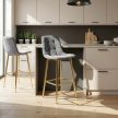 Bar stool ARIEL grey velvet