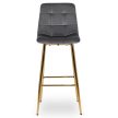 Bar stool ARIEL grey velvet