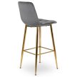 Bar stool ARIEL grey velvet