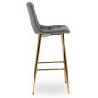 Bar stool ARIEL grey velvet