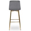 Bar stool ARIEL grey velvet