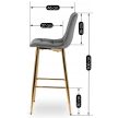 Bar stool ARIEL grey velvet