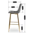 Bar stool ARIEL grey velvet