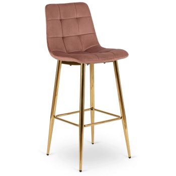 Bar stool ARIEL pink velvet