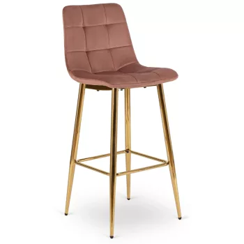 Bar stool ARIEL pink velvet