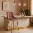 Bar stool ARIEL pink velvet