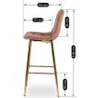 Bar stool ARIEL pink velvet
