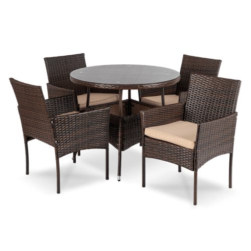 Asztal ALMERIA 50 cm travertin/dió