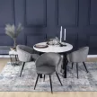Bővíthető étkezőasztal 102–142 cm fehér / fekete színkombinációban – HARRY