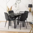 Bővíthető étkezőasztal 102–142 cm fekete színben – HARRY