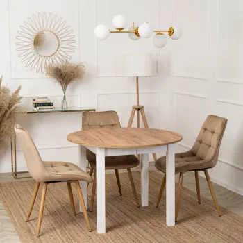   Bővíthető étkezőasztal 102–142 cm Craft tölgy / fehér színkombinációban – HARRY