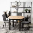 Bővíthető étkezőasztal 102–142 cm Riviera tölgy / fekete színkombinációban – HARRY