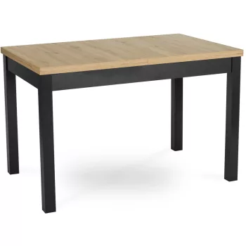   Bővíthető étkezőasztal Riviera tölgy/fekete színben. SKUBI 120-160 cm