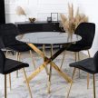 BALI Glass Table 100 cm Black Marble/Gold