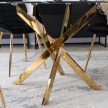 BALI Glass Table 100 cm Black Marble/Gold
