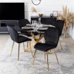 BALI Glass Table 100 cm Black Marble/Gold