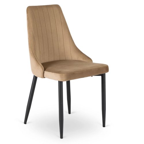 Jedálenská stolička čalúnená zamatom béžová – BARI