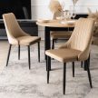 Jedálenská stolička čalúnená zamatom béžová – BARI