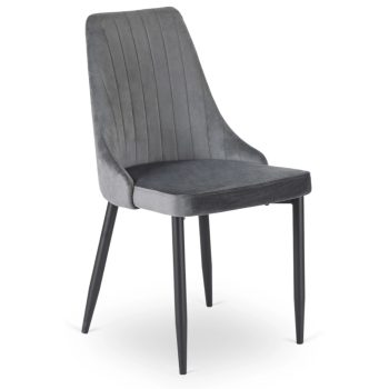 Jedálenská stolička čalúnená zamatom sivá – BARI