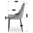 Jedálenská stolička čalúnená zamatom sivá – BARI