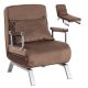 BART Recliner Armchair Brown Velvet Upholstery
