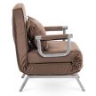BART Recliner Armchair Brown Velvet Upholstery