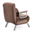 BART Recliner Armchair Brown Velvet Upholstery