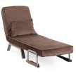 BART Recliner Armchair Brown Velvet Upholstery