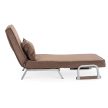 BART Recliner Armchair Brown Velvet Upholstery