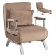 BART Recliner Armchair Beige Velvet Upholstery
