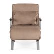 BART Recliner Armchair Beige Velvet Upholstery