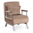 BART Recliner Armchair Beige Velvet Upholstery