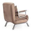 BART Recliner Armchair Beige Velvet Upholstery