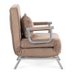 BART Recliner Armchair Beige Velvet Upholstery