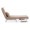 BART Recliner Armchair Beige Velvet Upholstery