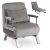 BART Recliner Armchair Grey Velvet Upholstery